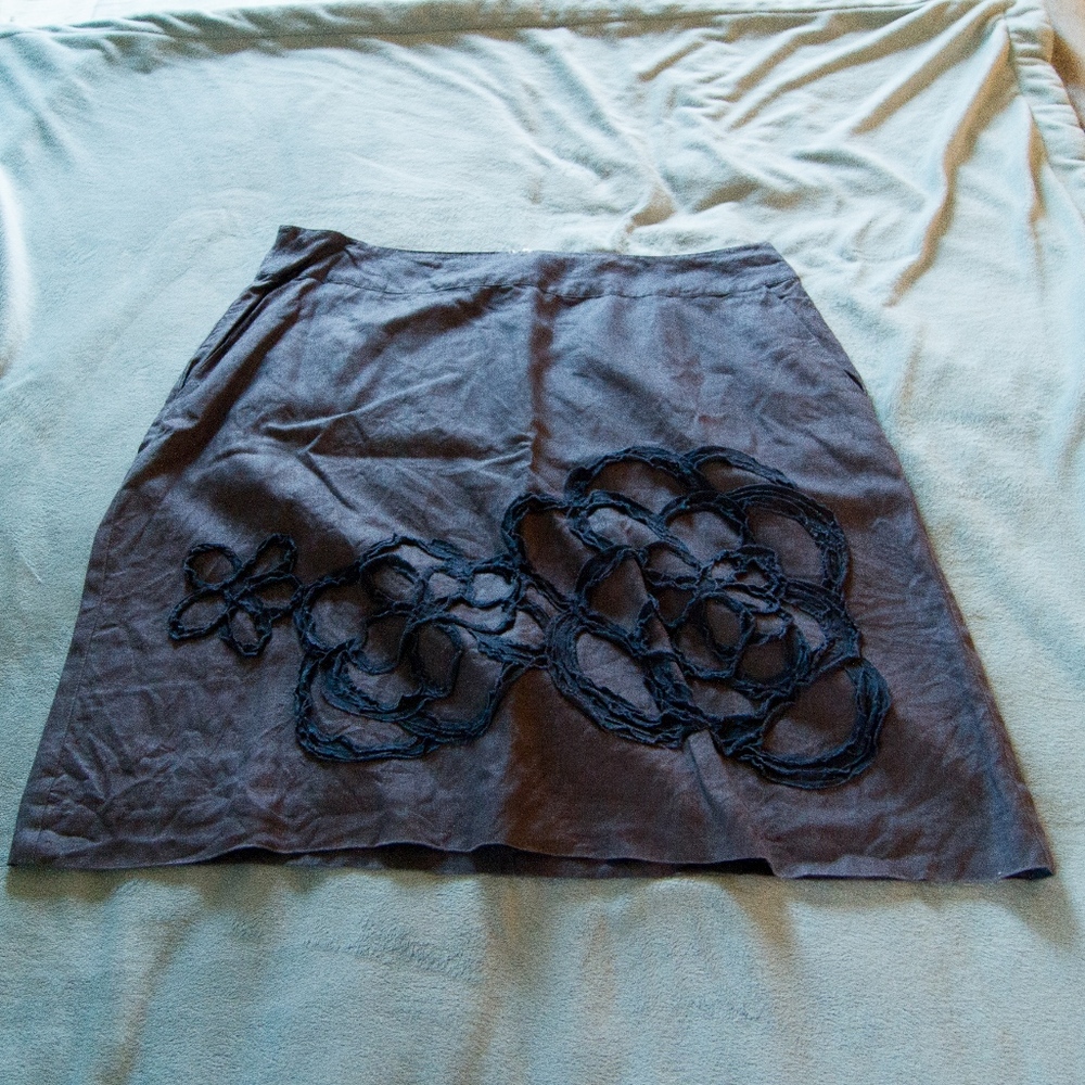 Boden A-Line Linen Skirt w/ Pockets